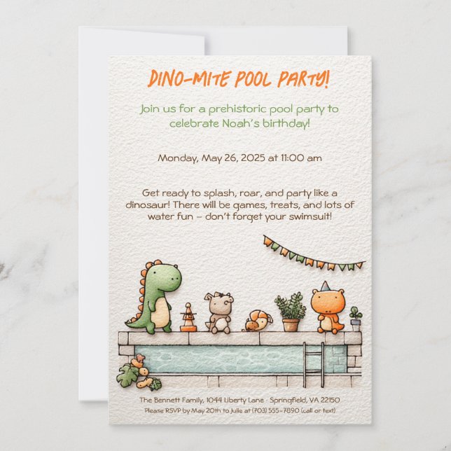Tarjeta de Invitación de Cumpleaños para Fiesta de (Anverso)