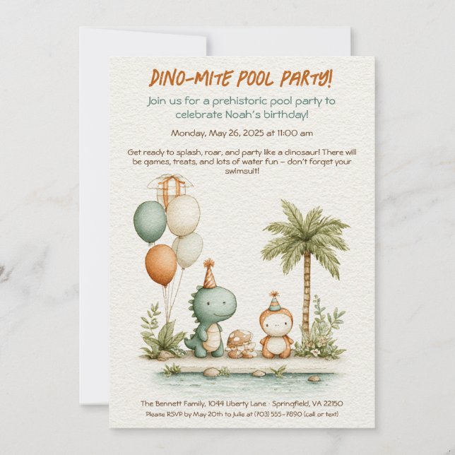 Tarjeta de Invitación de Cumpleaños para Fiesta de (Anverso)