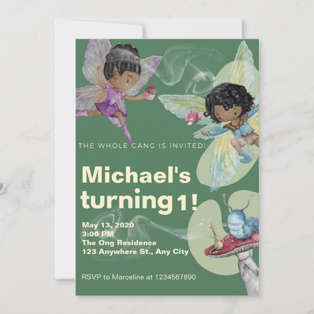 Tarjeta de invitación de cumpleaños para Fiesta de (Anverso)