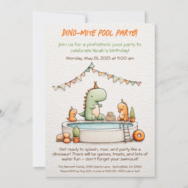 Tarjeta de Invitación de Cumpleaños para Fiesta de (Anverso)