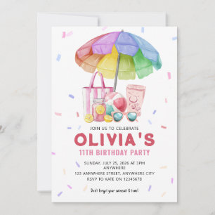 Tarjeta de invitación de cumpleaños para fiesta ju
