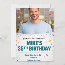 Tarjeta de invitación de cumpleaños para hombre ed