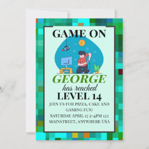 Tarjeta de invitación de cumpleaños para juegos re