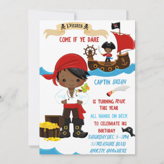 Tarjeta de invitación de cumpleaños para marineros