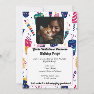 Tarjeta de invitación de cumpleaños para Mascota d
