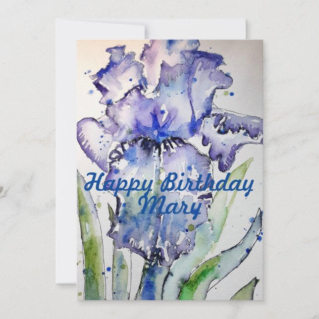 Tarjeta de invitación de cumpleaños para mujer con (Anverso)