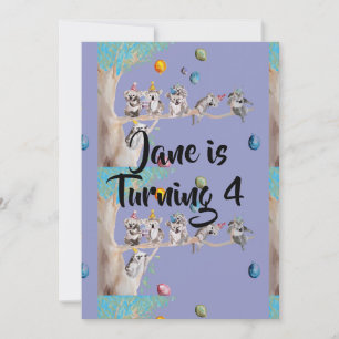 Tarjeta de invitación de cumpleaños para niñas art