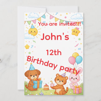 Tarjeta de invitación de cumpleaños para niños
