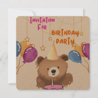 TARJETA DE INVITACIÓN DE CUMPLEAÑOS PARA NIÑOS