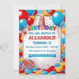 Tarjeta de invitación de cumpleaños para niños