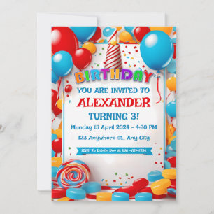 Tarjeta de invitación de cumpleaños para niños