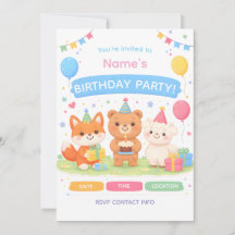 Tarjeta de Invitación de Cumpleaños para Niños Ado
