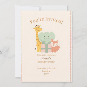 Tarjeta de invitación de cumpleaños para niños con
