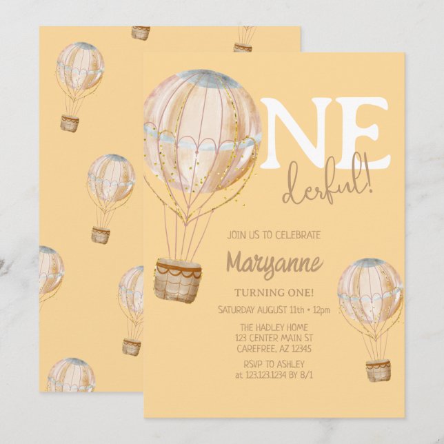 Tarjeta de Invitación de Cumpleaños para Niños con (Anverso / Reverso)
