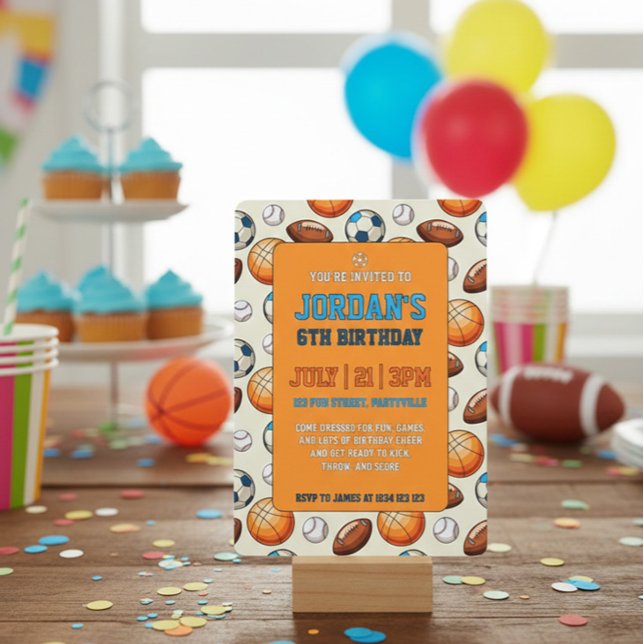 Tarjeta de invitación de cumpleaños para niños con (Subido por el creador)