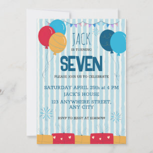 Tarjeta de invitación de cumpleaños para niños con