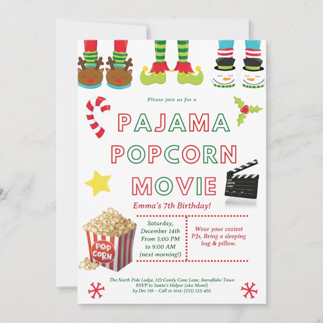 Tarjeta de Invitación de Cumpleaños para Niños con (Anverso)