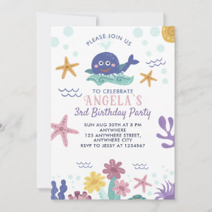 Tarjeta de invitación de cumpleaños para niños de 