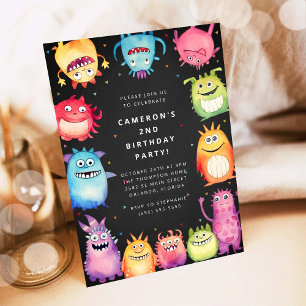 Tarjeta de Invitación de Cumpleaños para Niños Mon