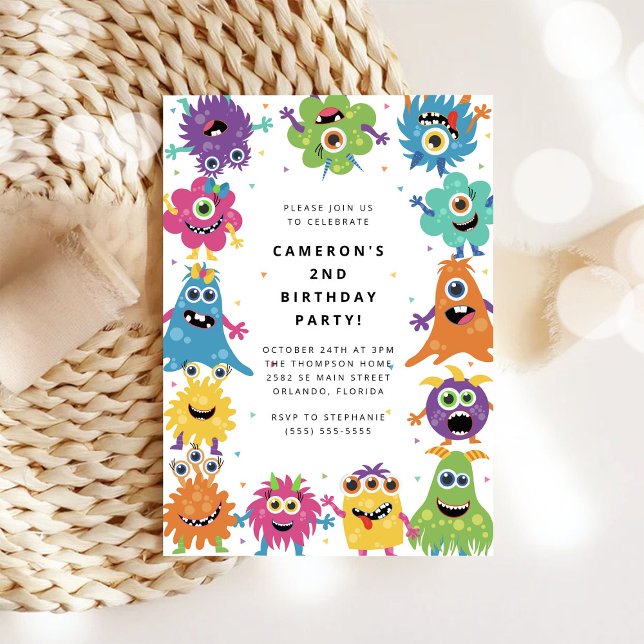 Tarjeta de Invitación de Cumpleaños para Niños Mon (Subido por el creador)