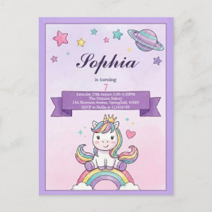 Tarjeta de Invitación de Cumpleaños para Niños Uni