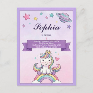 Tarjeta de Invitación de Cumpleaños para Niños Uni