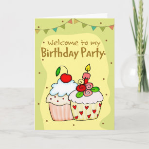 Tarjeta de invitación de cumpleaños para pasteles