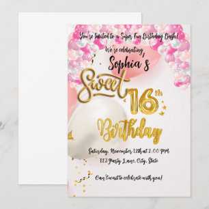 Tarjeta de invitación de cumpleaños para personali