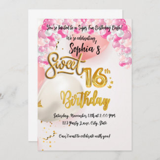 Tarjeta de invitación de cumpleaños para personali