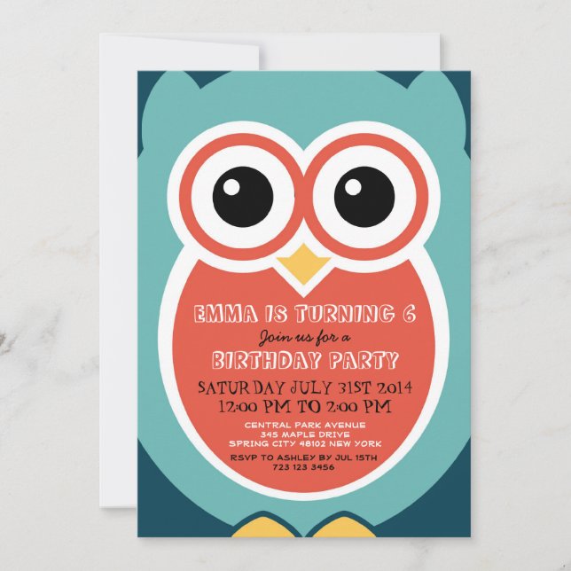 Tarjeta de invitación de cumpleaños para Personali (Anverso)