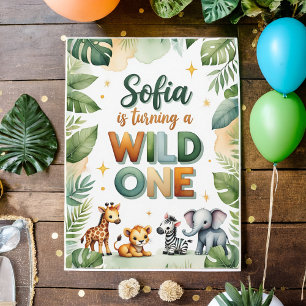 Tarjeta de invitación de cumpleaños para Wild One 