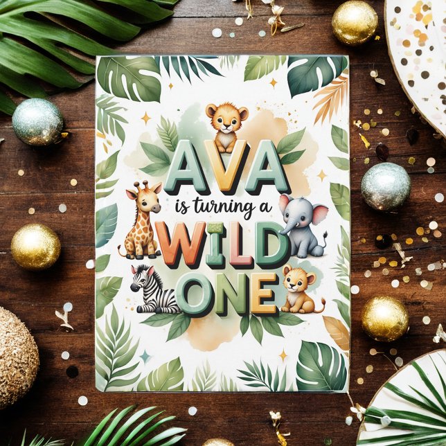 Tarjeta de invitación de cumpleaños para Wild One  (Subido por el creador)