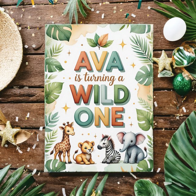 Tarjeta de invitación de cumpleaños para Wild One  (Subido por el creador)