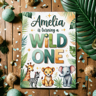 Tarjeta de invitación de cumpleaños para Wild One