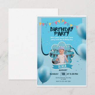 Tarjeta de invitación de cumpleaños personalizada 