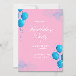 Tarjeta de Invitación de Cumpleaños Personalizada
