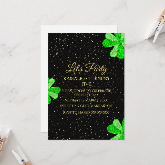 Tarjeta de invitación de cumpleaños personalizada  (Anverso/Reverso In Situ)