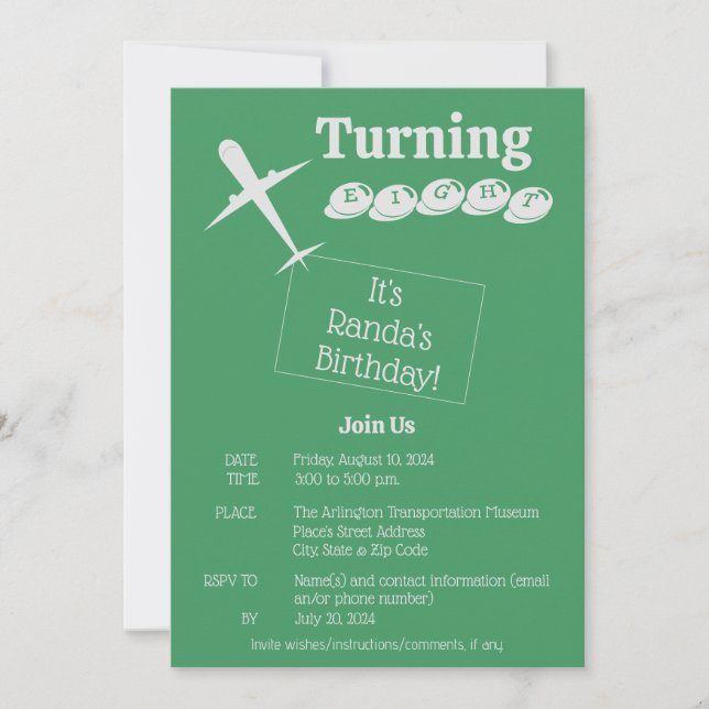 Tarjeta de invitación de cumpleaños personalizada  (Anverso)