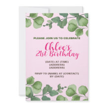 Tarjeta de invitación de cumpleaños, plantilla edi