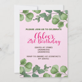 Tarjeta de invitación de cumpleaños, plantilla edi