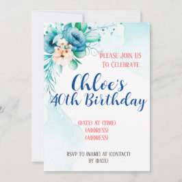 Tarjeta de invitación de cumpleaños, plantilla edi