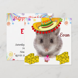 Tarjeta de Invitación de Cumpleaños Ratones