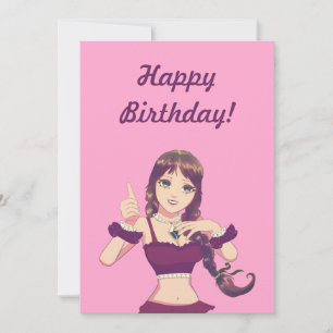 Tarjeta de Invitación de Cumpleaños Rosa para Niña