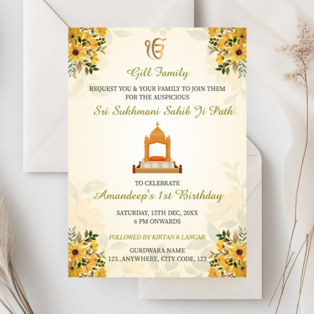 Tarjeta de invitación de cumpleaños sij, tarjeta S (Subido por el creador)