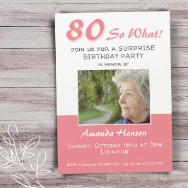 Tarjeta de invitación de cumpleaños sorpresa con f