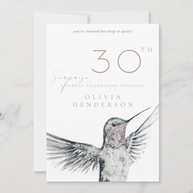 Tarjeta de Invitación de Cumpleaños Sorpresa para  (Anverso)