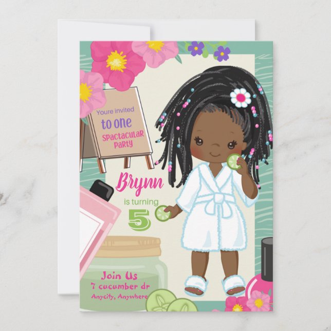 Tarjeta de Invitación de Cumpleaños Spa-D-Ity (Anverso)