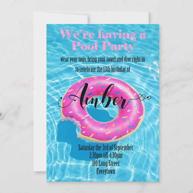 Tarjeta de Invitación de Cumpleaños Super Dulce Pe (Anverso)