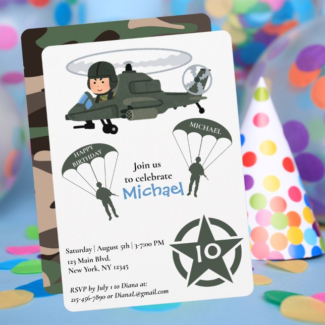 Tarjeta de Invitación de Cumpleaños Verde de Helic (Subido por el creador)