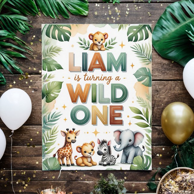 Tarjeta de invitación de cumpleaños Wild One - Lia (Subido por el creador)